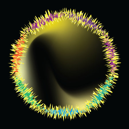 Equalizer sound wave curly circle colorful vector symbol icon design, audio tech vector backgroundのイラスト素材