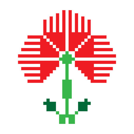 isolated flower embroidery motif; single romanian floral motifのイラスト素材