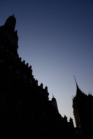 Wat Arun at Bangkok against a darkening skyの写真素材