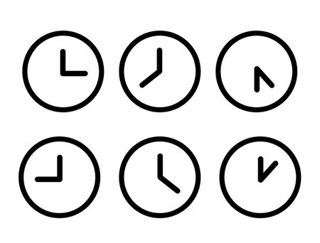 clock icon set. watch. time. simple flat design. vector artのイラスト素材