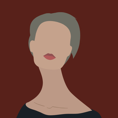 Abstract faceless portrait of a young woman in pale colors. Vector illustration in flat styleのイラスト素材