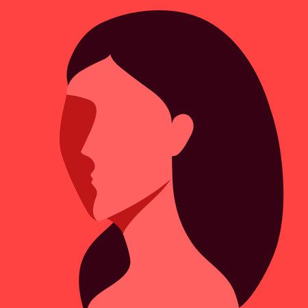 Abstract woman silhouette. faceless woman portrait. vector illustrationのイラスト素材