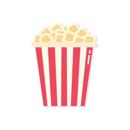Popcorn icon isolated on white background. Icon in flat style. Vector illustrationのイラスト素材