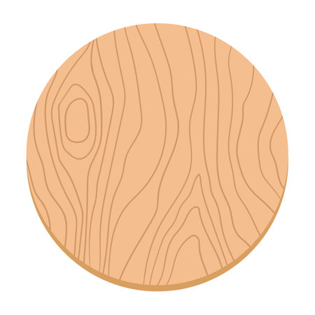Circle wooden plank. Hand drawn imitation of a wood material. Vector illustrationのイラスト素材