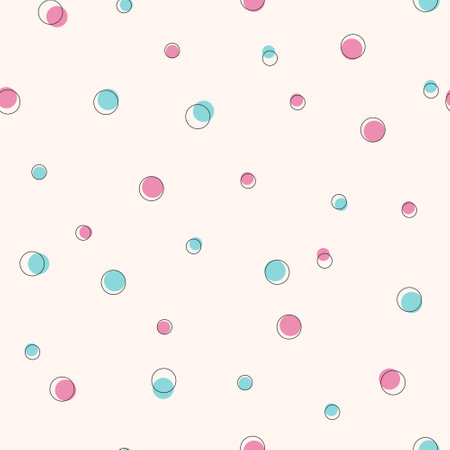 Simple blue and pink circles seamless pattern. Vector illustrationのイラスト素材