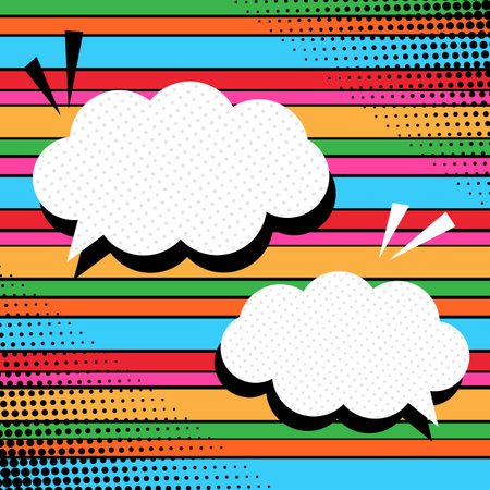 Retro pop art style template with speech bubbles. Vector illustrationのイラスト素材
