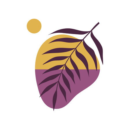 Palm leaf silhouette logo symbol sign. Vector illustrationのイラスト素材