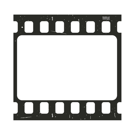 Vintage retro Movie film strip isolated on white background. Film strip frame template with grunge texture. Cinema and filmmaking concept. Vector illustrationのイラスト素材