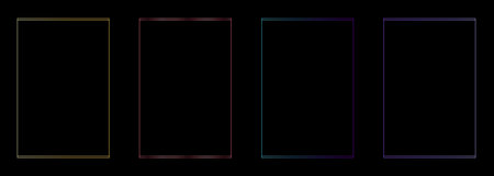 Colored minimalistic geometric frames. Golden, pink, purple square frame. Vector illustrationのイラスト素材