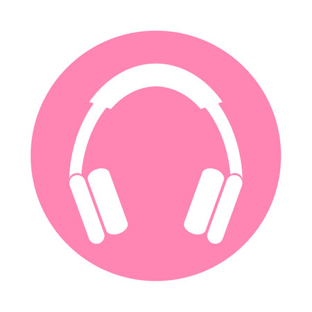 Round headphones silhouette music icon isolated on white background. Vector illustrationのイラスト素材