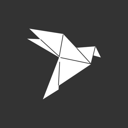 Origami dove icon symbol. Folded paper bird. Vector illustrationのイラスト素材