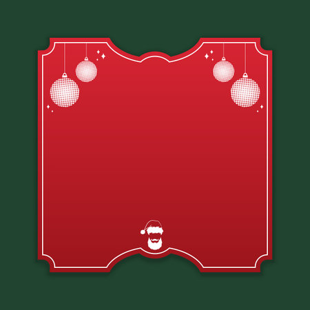 Christmas frame template with Santa Claus silhouette and Christmas decorations. Vector illustrationのイラスト素材
