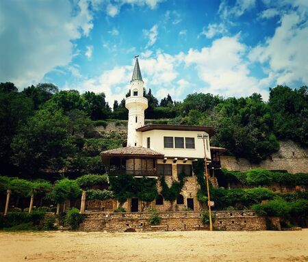 The castle of Romanian queen Maria by the black sea in Balchik, Bulgariaの写真素材