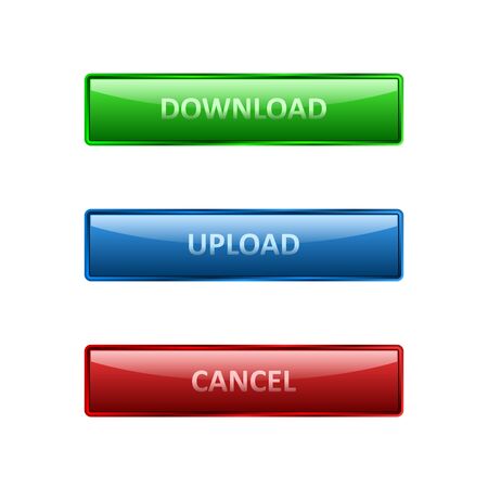 Web buttons set isolated on white background.のイラスト素材