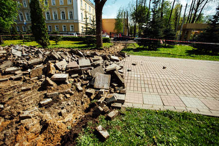 The ruins of the building of the old house.の写真素材