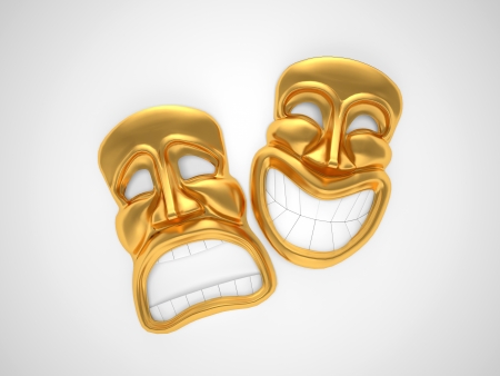theatrical mask with a smileの写真素材