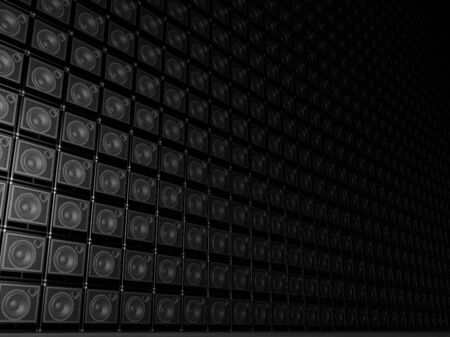 Big wall of guitar ampsの写真素材
