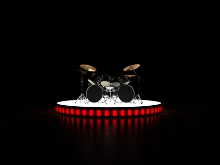 Brutal drum kit stands on the podium. Hell yeah !!!