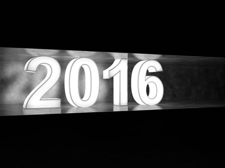 Happy new year 2016. Glowing numbers