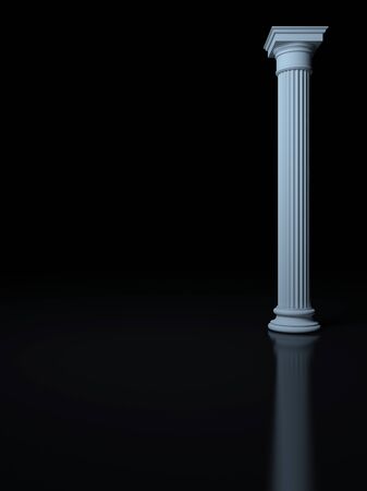 Lonely Classical columns in the dark space. 3D Illustrationの写真素材