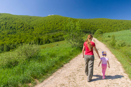 On hiking pathの写真素材