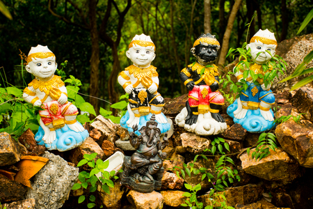 Golden pagoda of Wat Khao Hua Jook on the Koh Samui in Thailandの写真素材