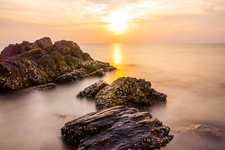 Amazing cloudy sky on sunset at tropical island Koh Lanta in Thailandの写真素材