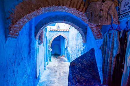 Traditional moroccan architectural details in Chefchaouen Morocco, Africa. Chefchaouen blue city in Morocco.の写真素材