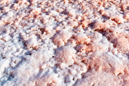 Salt piles on a saline exploration in salt factory refinery mines Janubio, Lanzarote, Canary Islands, Spain.の写真素材