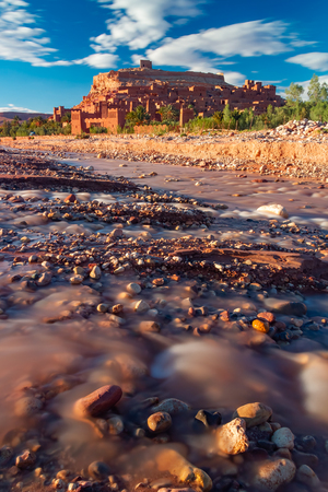 Beautiful ancient old city Ait Benhaddou near Ouarzazate, Atlas, Moroccoの写真素材