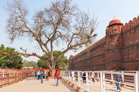 New Delhi, India, Mar 30 2019 - The Red Fort a UNESCO World heritage site that served as the residence of the Mughal emperorのeditorial素材