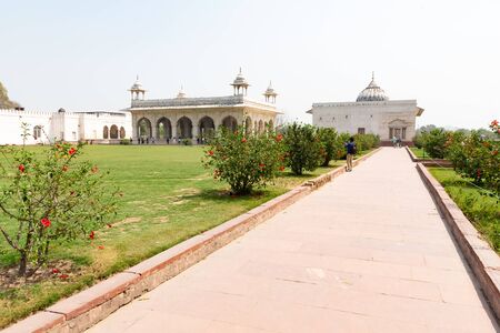 New Delhi, India, 30 Mar 2019 - The Zafar Mahal pavilion in Hayat Bakhsh Bagh Garden in the Red Fort of Delhi, Indiaのeditorial素材