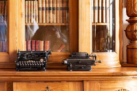 Castle Radun, Czech Republic, 7 April 2019 - The interior with beautiful old library, Radun Castle, located near Opavaのeditorial素材