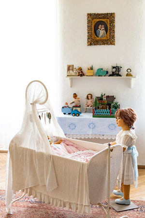 The room in kindergarten with toys and dolls for playing kidsの写真素材