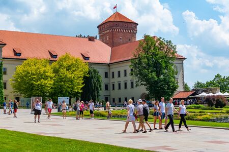 Krakow, Poland, 10 May 2019 - A view of a Wawel castle with Gardens and cathedral, Krakow, Polandのeditorial素材