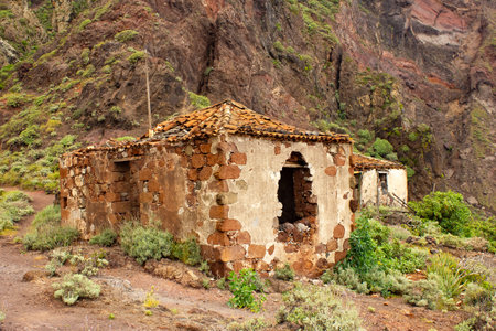 Ruined Abandoned House near Roque Bermejo, Tenerife, Spainの写真素材