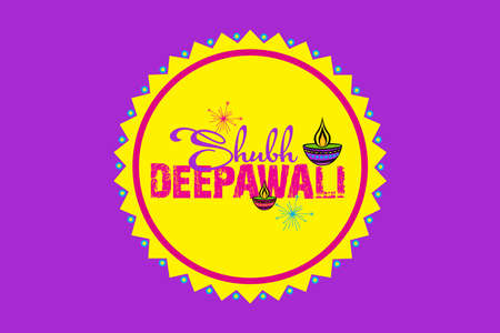 illustration of Typography calligraphy on Happy Diwali Holiday background for light festival of Indiaのイラスト素材