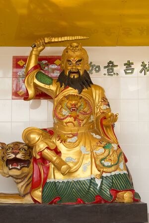 Chinese Gods in Chinese Temple at Phitsanulok, Thailandのeditorial素材