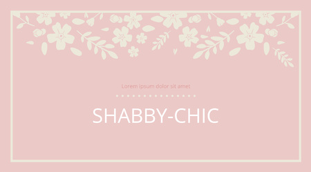 Shabby chic. Elegant vintage background peas and frame flowers. For a wedding or a holiday with space for text . vectorのイラスト素材