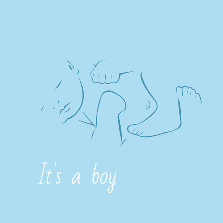 newborn sleeps, vector  babyのイラスト素材