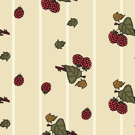 Raspberries on a beige backgroundのイラスト素材