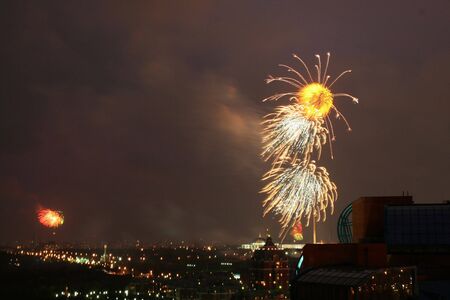 Fireworks in moscow skyの写真素材