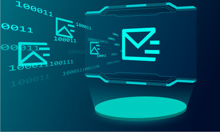 Information connection communication on virtual interface technology background, Abstract technology...