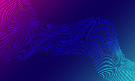 Technology digital wave background concept. Beautiful motion waving dots texture with glowing...
