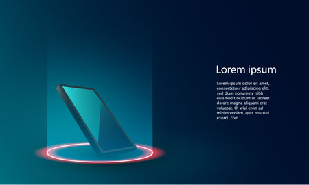 Application of Smartphone with business graph and analytics data on isometric mobile phone.のイラスト素材