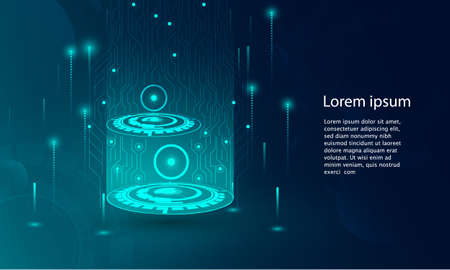 Abstract technology concept particle connection background with blue lights. blue color abstract screen, hi speed internet technology.のイラスト素材