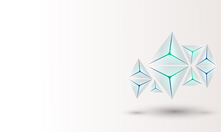 Abstract white 3D Triangle Shapes Background. Illustration Vector design digital technology concept.