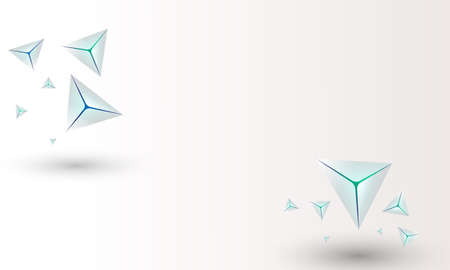 Abstract white 3D Triangle Shapes Background. Illustration Vector design digital technology concept.のイラスト素材