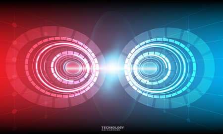 technology background. neon effect. circuit board concept. Hi-tech digital technology.のイラスト素材