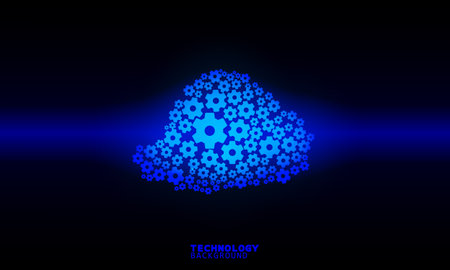Business innovation technology concept. technology background. neon effect. circuit board concept. Hi-tech digital technology.のイラスト素材